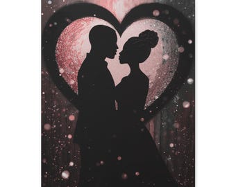 Romantic Couple Silhouette Canvas | Matte Stretched Wall Art