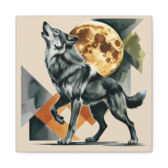 Wolf Canvas Wall Art: Midnight Howl, Nature Home Decor