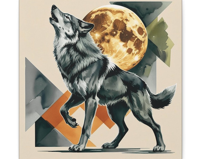 Wolf Canvas Wall Art: Midnight Howl, Nature Home Decor