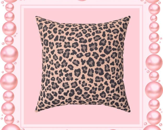 Leopard Print Throw Pillow: Chic Square Cushion, Living Room Decor