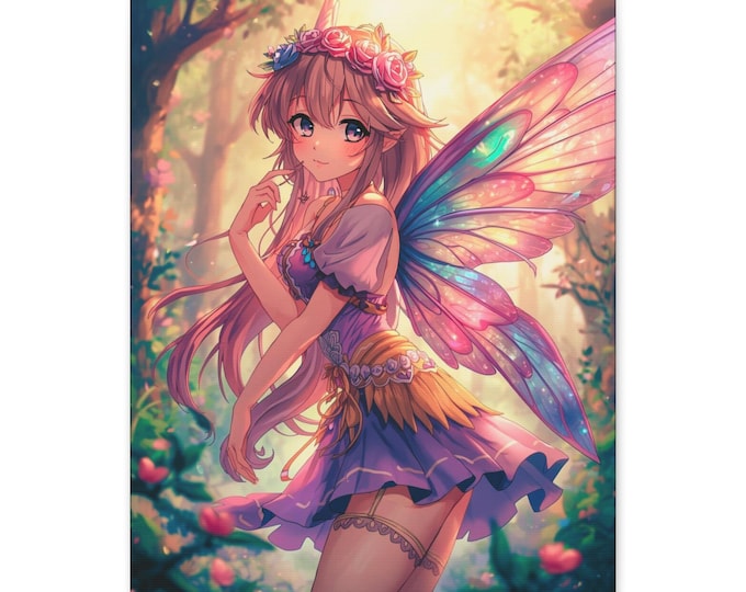 Enchanted Fairy Canvas Art: Trixie Temptress Fantasy Landscape, 16x20