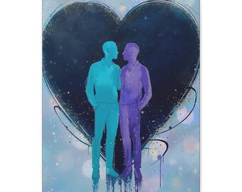 LGBTQ Lovers Reflected Abstract Matte Canvas Wall Artwork