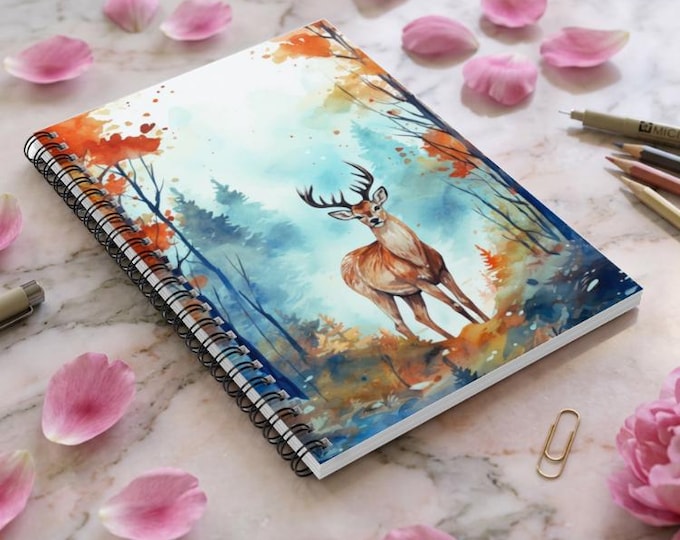 Majestic Forest Spiral Notebook | Ruled Journal | Watercolor Daily Notepad