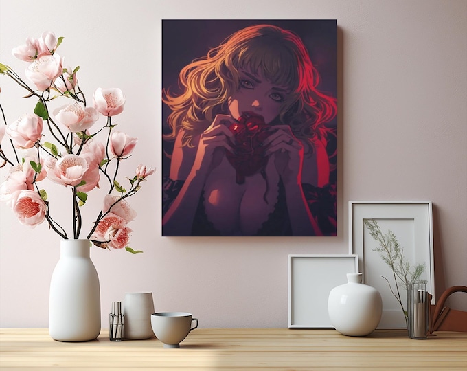 She's A Sweetheart Gothic Canvas Art: Edgy Fantasy Wall Decor