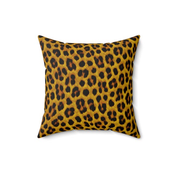 Leopard Print Throw Pillow: Stylish Spun Polyester Accent (16x16)