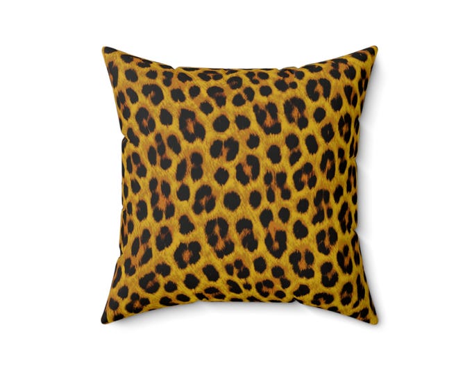 Leopard Print Throw Pillow: Stylish Spun Polyester Accent (16x16)