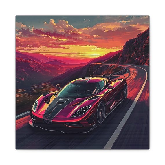 Supercar Canvas: Automotive Art for Car Enthusiasts (14x14)