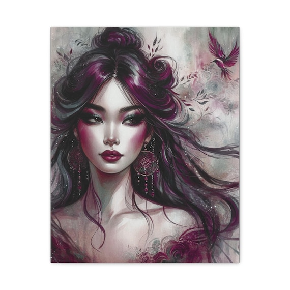 Burgundy Beauty Matte Canvas: Abstract Feminine Wall Art
