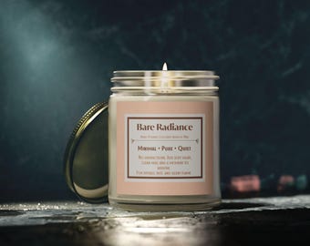 Bare Radiance Hand Poured Coconut Apricot Wax Candle Jar | 4oz & 9oz | Unscented