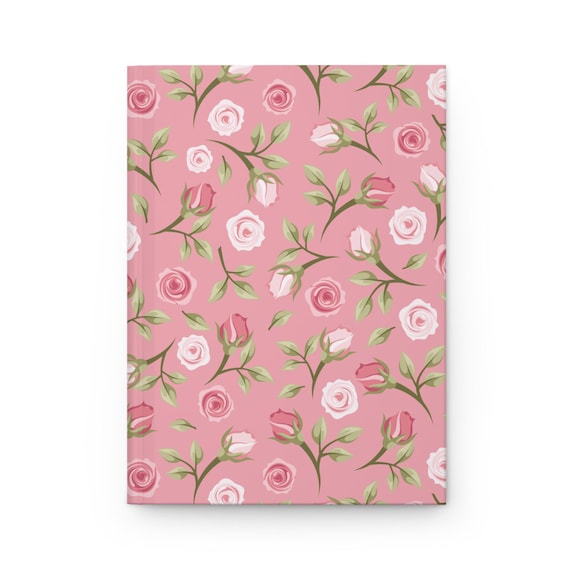 Floral Hardcover Journal: Elegant Rose Pattern Notebook