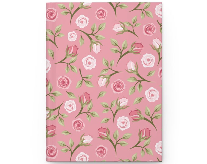 Floral Hardcover Journal: Elegant Rose Pattern Notebook
