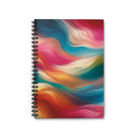 Pastel Waves Spiral Notebook: Artistic Journal, Ruled Pages