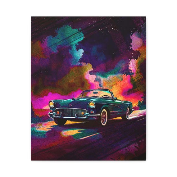 Vintage Car Canvas Wall Art: Retro Automotive Decor (16x20 Canvas Only)