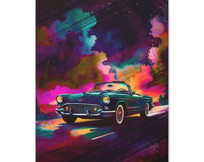 Vintage Car Canvas Wall Art: Retro Automotive Decor (16x20 Canvas Only)