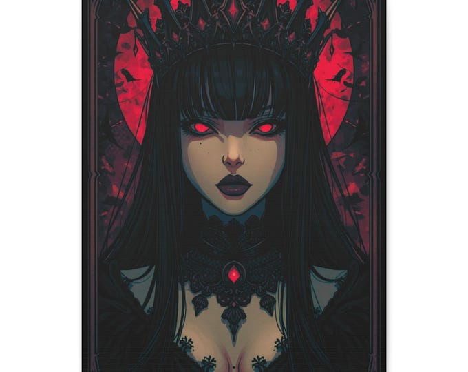 Gothic Dark Royalty Canvas Art: Witchy Home Decor, Mysterious Artwork