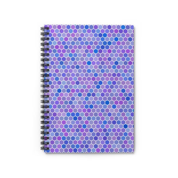 Purple Honeycomb Spiral Notebook: Ruled Lines, Student Journal