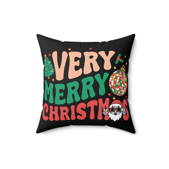 Merry Christmas Throw Pillow: Festive Holiday Home Decor, Fun Gift