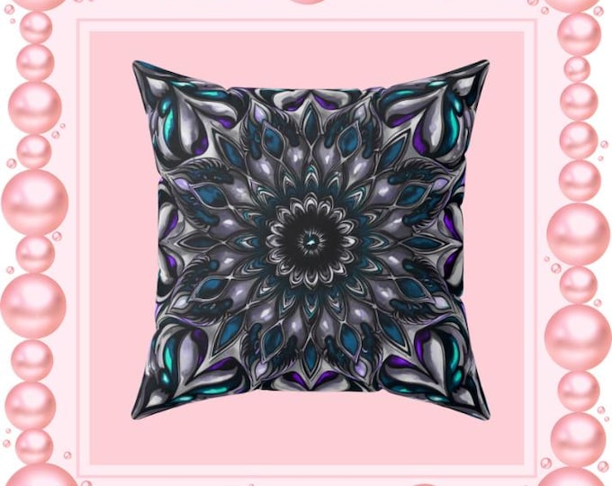Iron Flame Mandala Pillow: Bohemian Home Decor Accent