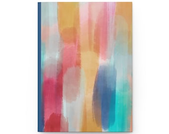 Abstract Matte Hardcover Journal: Ruled Lines, 150 Pages