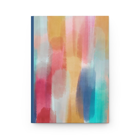 Abstract Matte Hardcover Journal: Ruled Lines, 150 Pages