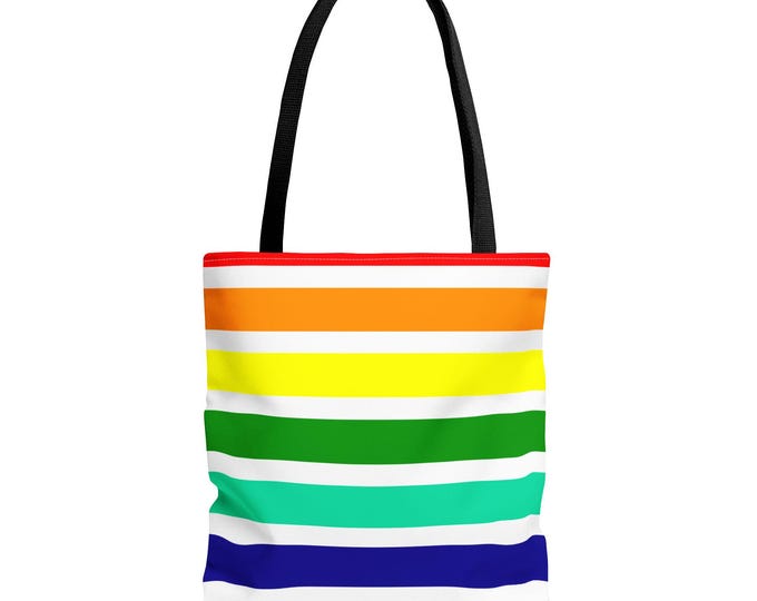 Rainbow Striped Tote Bag: Colorful Beach, Grocery, & Shopping Essential