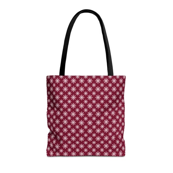 Snowflake Tote Bag: Stylish Peppermint Chic Pattern (16x16)