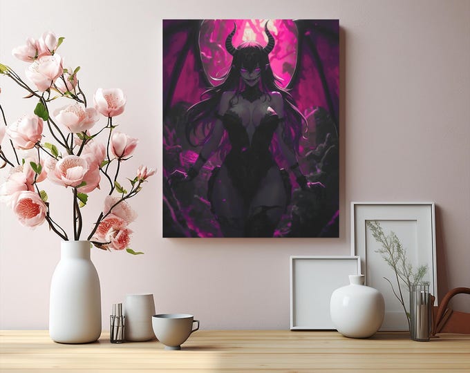 Gothic Fantasy Canvas Art: Veilborn Sovereign - Abstract Occult Decor (16x20)
