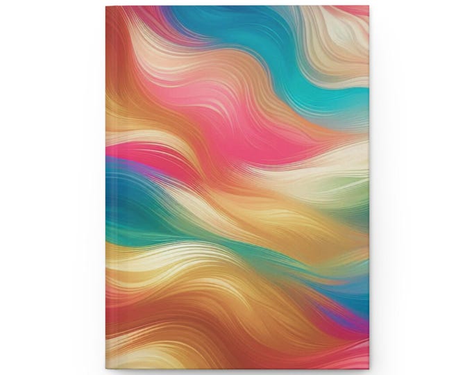 Pastel Swirl Hardcover Journal: Colorful Lined Notebook