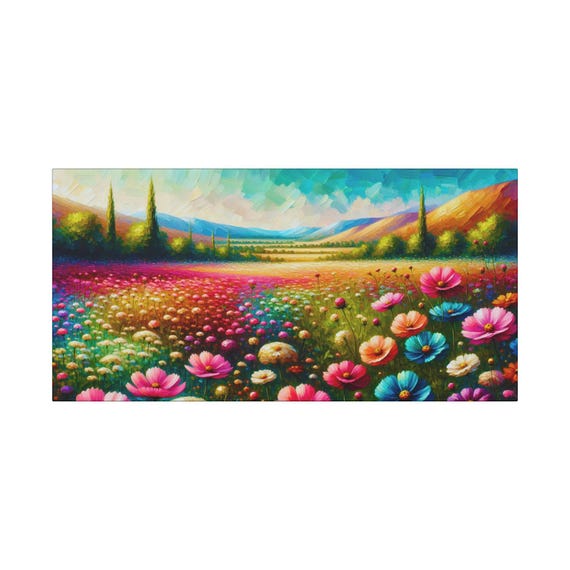 Floral Canvas Wall Art: Modern Botanical Decor, Red Accent Hues (30x15)
