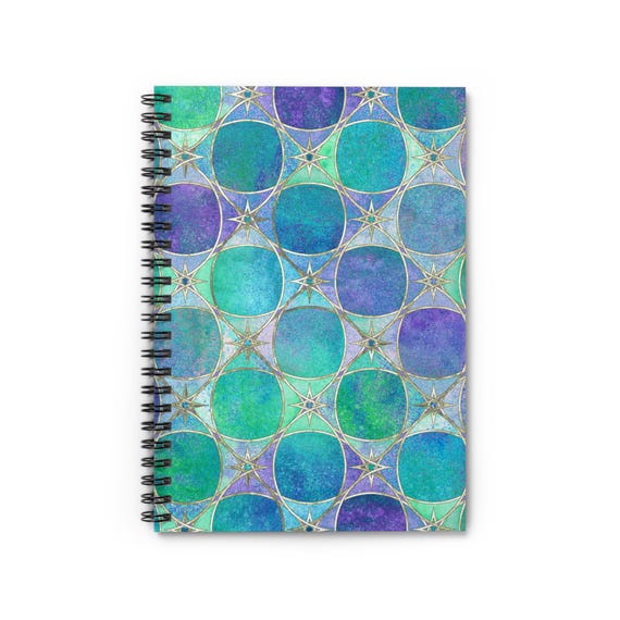 Opalescent Spiral Notebook: Artistic School Journal with Pocket