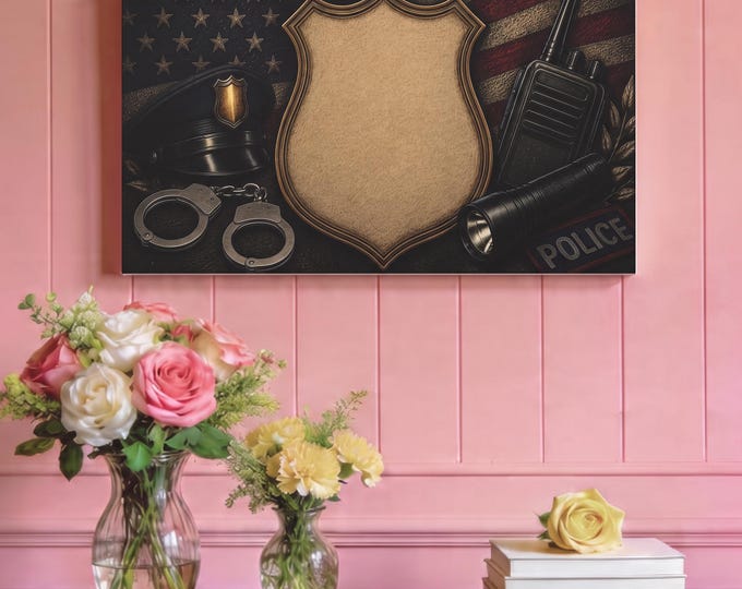 PERSONALIZE Law Enforcement Memorial Matte Canvas | First Responders' Service Tribute Artwork with Quote