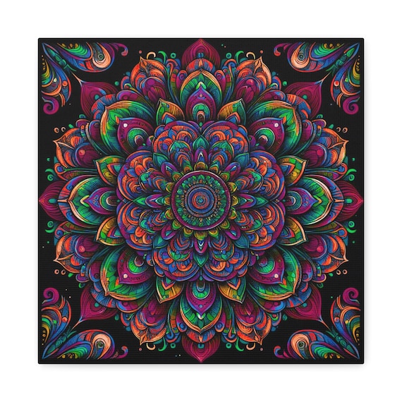 Mandala Canvas Wall Art: Psychedelic Zen Meditation Artwork