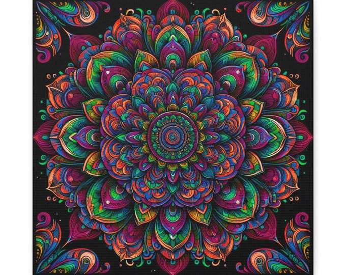 Mandala Canvas Wall Art: Psychedelic Zen Meditation Artwork
