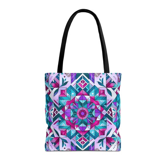 Colorful Summer Vibes Tote Bag: Modern Boho Canvas Handbag