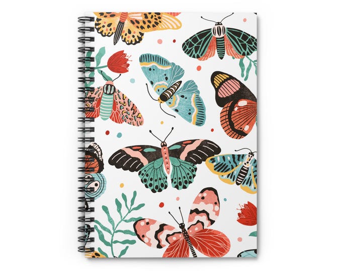 Watercolor Butterflies Spiral Notebook | Ruled Journal