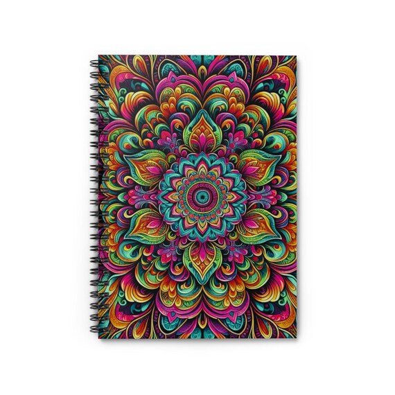 Mandala Spiral Notebook: Bohemian Journal, Artistic Notepad (6" x 8")