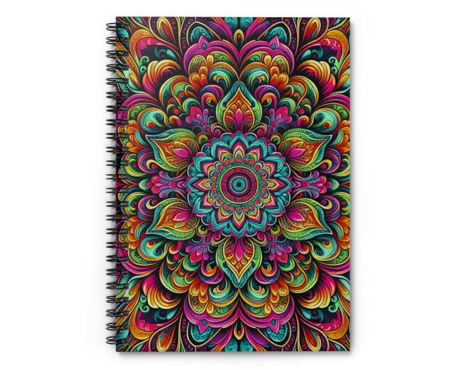 Mandala Spiral Notebook: Bohemian Journal, Artistic Notepad (6" x 8")