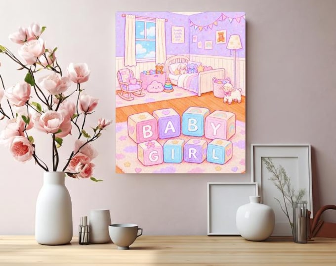 Sweetest Dreams Matte Canvas Artwork | Baby Girl Nursery Blocks Inspired Decor
