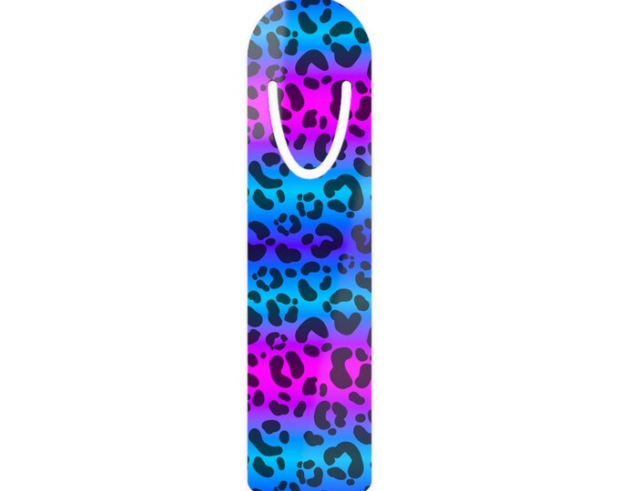 Blue Purple Leopard Print Bookmark | Metal Page Marker