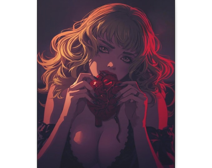 She's A Sweetheart Gothic Canvas Art: Edgy Fantasy Wall Decor