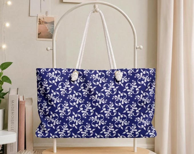 Victorian Blu Weekender Bag | Nautical Rope Handle Travel Tote