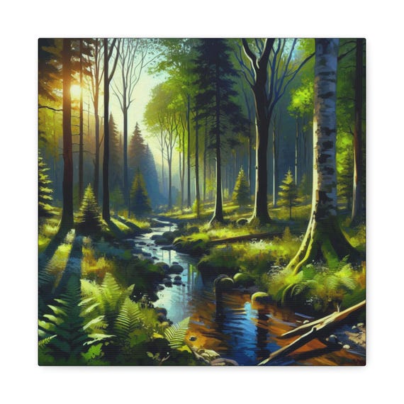 Grandpa's Spot Canvas Wall Art: Sunlit Wilderness Canvas Decor