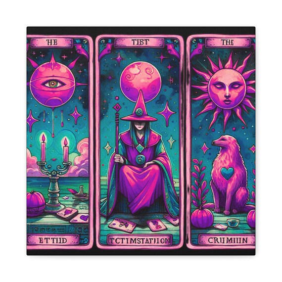The Magician Tarot Canvas Art: Mystical Witchy Home Decor, Spiritual Wall Hanging
