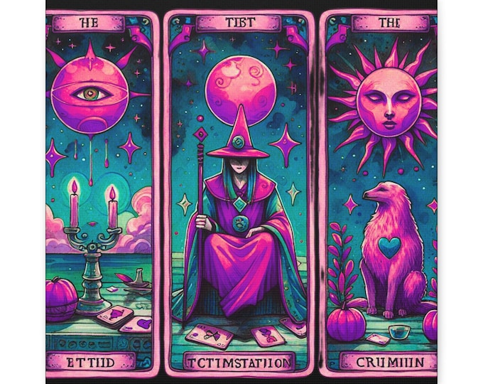 The Magician Tarot Canvas Art: Mystical Witchy Home Decor, Spiritual Wall Hanging