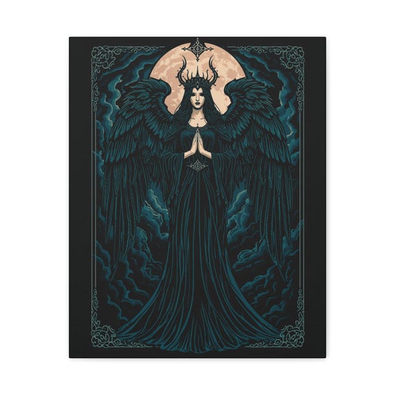 High Priestess Canvas Wall Art: Mystical Gothic Decor (16x20)