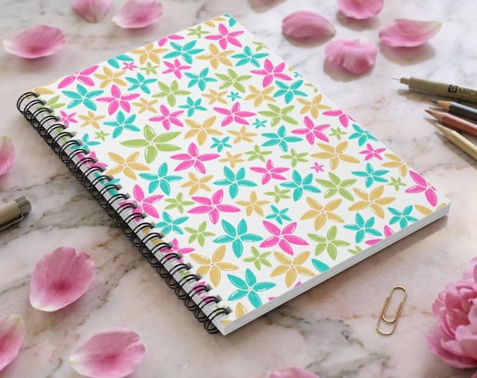 Summer Stars Floral Spiral Notebook | Ruled Lines