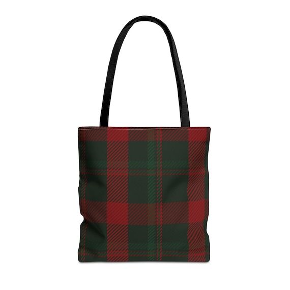 Festive Plaid Tote Bag: Christmas Holiday Shopping Carryall