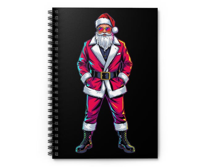 Santa Claus Cool Spiral Notebook - Perfect for Christmas Gifts, Journaling, Back to School, Gift for Writers, Holiday Planning