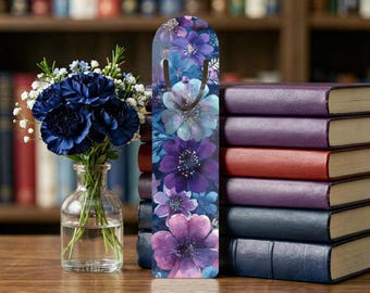 Purple Essence Bookmark | Floral Watercolor Page Holder | Aluminum Book Marker