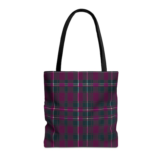 Burgundy Plaid Tote Bag: Stylish Everyday Handbag